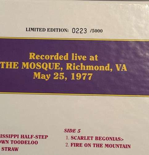 Grateful Dead Dave's Picks, Vol 1 Mosque, Richmond, VA #223/5k 5/25/77 Exc Exc - Picture 7 of 7
