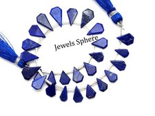 Lapis Lazuli Five Corner Faceted Pear Beads, 7x10 mm To 10x16 mm, Lapis Hexagon