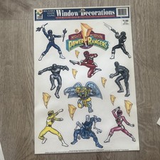 Vintage 1994 Saban's Mighty Morphin Power Rangers Window Color Clings