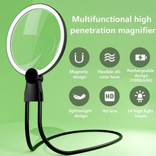 New Magnifying Glass with Light for Reading: 5X Hands Free Magnifier for...