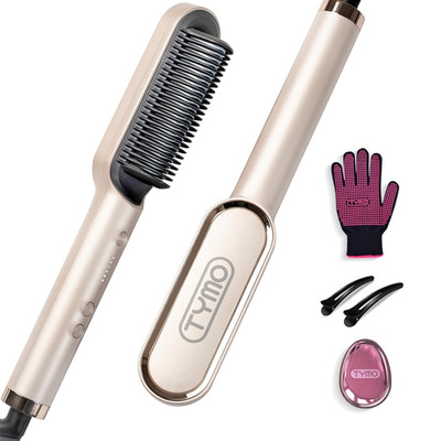 TYMO RING Glättbürste Haarglätter Bürste - Keramik Glätteisen Und Haarbürste 2 i