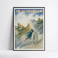Art nouveau poster - vintage car poster - illustration