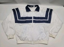 Christian Dior Monsieur Men's L Track Top Bomber Jacket White  Blue Accents Vtg