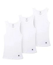 Hurley Classic Ribbed Tank Top 3-Pack Mens White Large 42-44" 60 % cotton 40% 