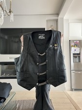Men's Leather Biker Vest Size 7X
