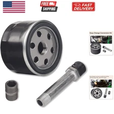 Oil Filter & AM131611 Drain Plug & Adapter Fitting for John Dee-re Lawn/Garde...