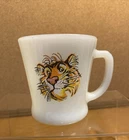 Vtg Anchor Hocking Fire King Milk Glass Esso / Exxon Tiger Coffee Mug