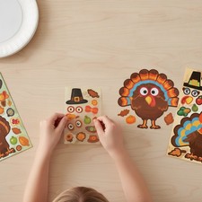 60 Sheets Thanksgiving Turkey Face Stickers - Fun Crafts for Kids Toddlers