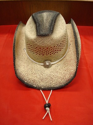 black and cream hats