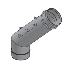 10" Diameter, Single Wall Grease Duct, 45 Degree Elbow w/ Access