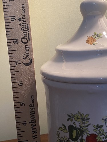 Vintage Mushroom Garlic Peppers Tomato Ceramic Canister Jar With lid - Picture 12 of 14