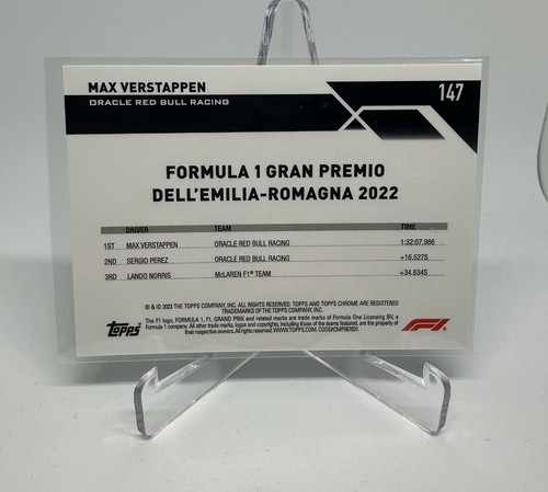 2023 Topps Chrome Formula 1 Base #147 Max Verstappen - Picture 2 of 2