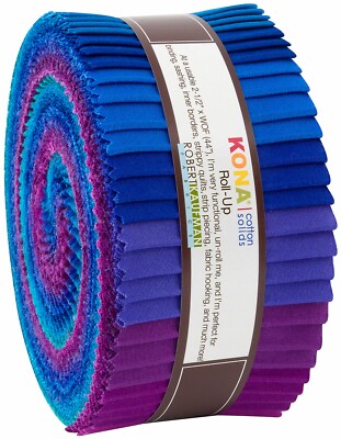 Kona Cotton Solids Peacock Palette Blue  40 Pieces 2- 1/2 in by 44'' 2.800 yards