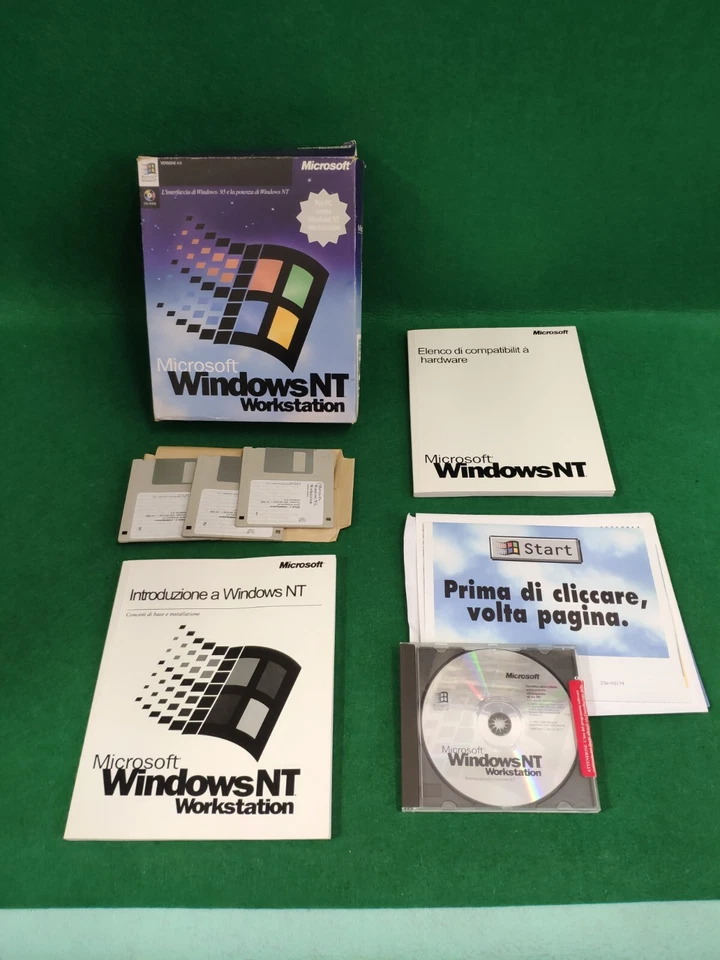 MICROSOFT WINDOWS NT WORKSTATION BIG BOX SOFTWARE FLOPPY CD RETRO PC VINTAGE WIN - Imagen 3 de 4