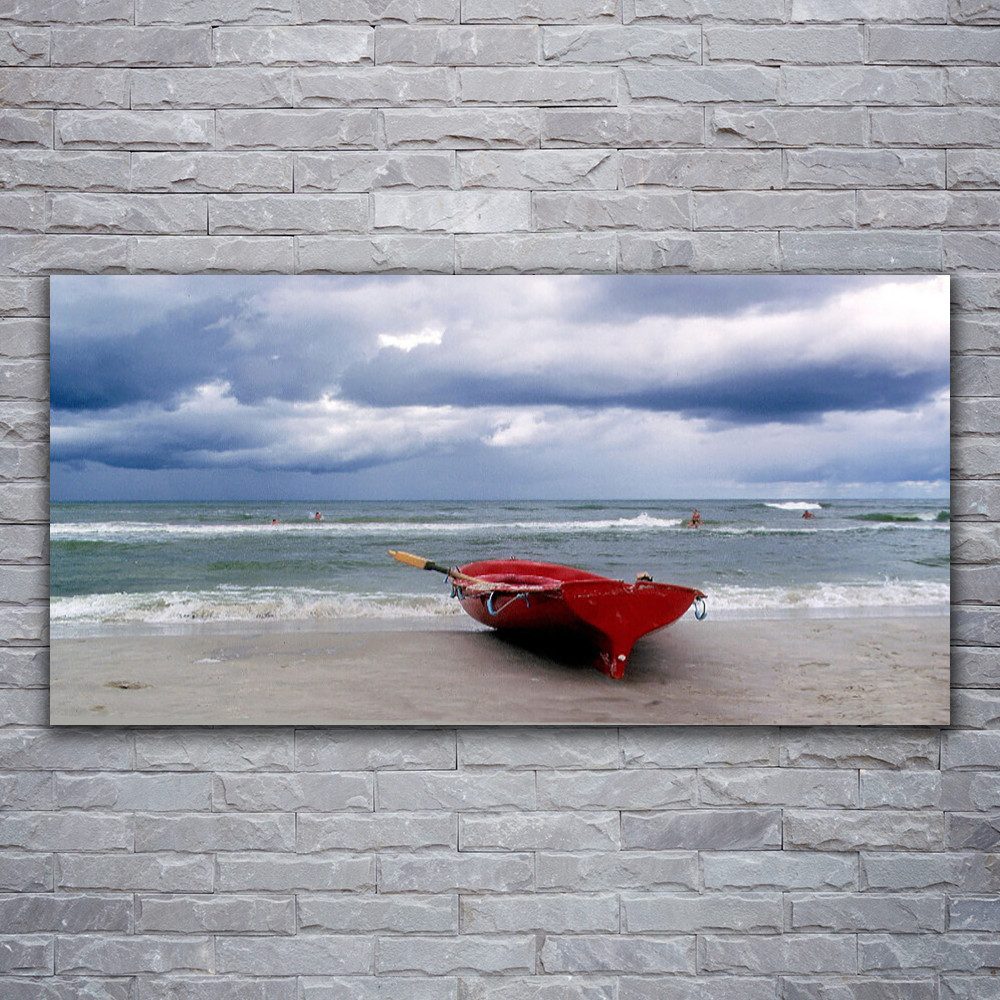 Tableau mer et bateau impression sur verre acrylique de 120x60 cm