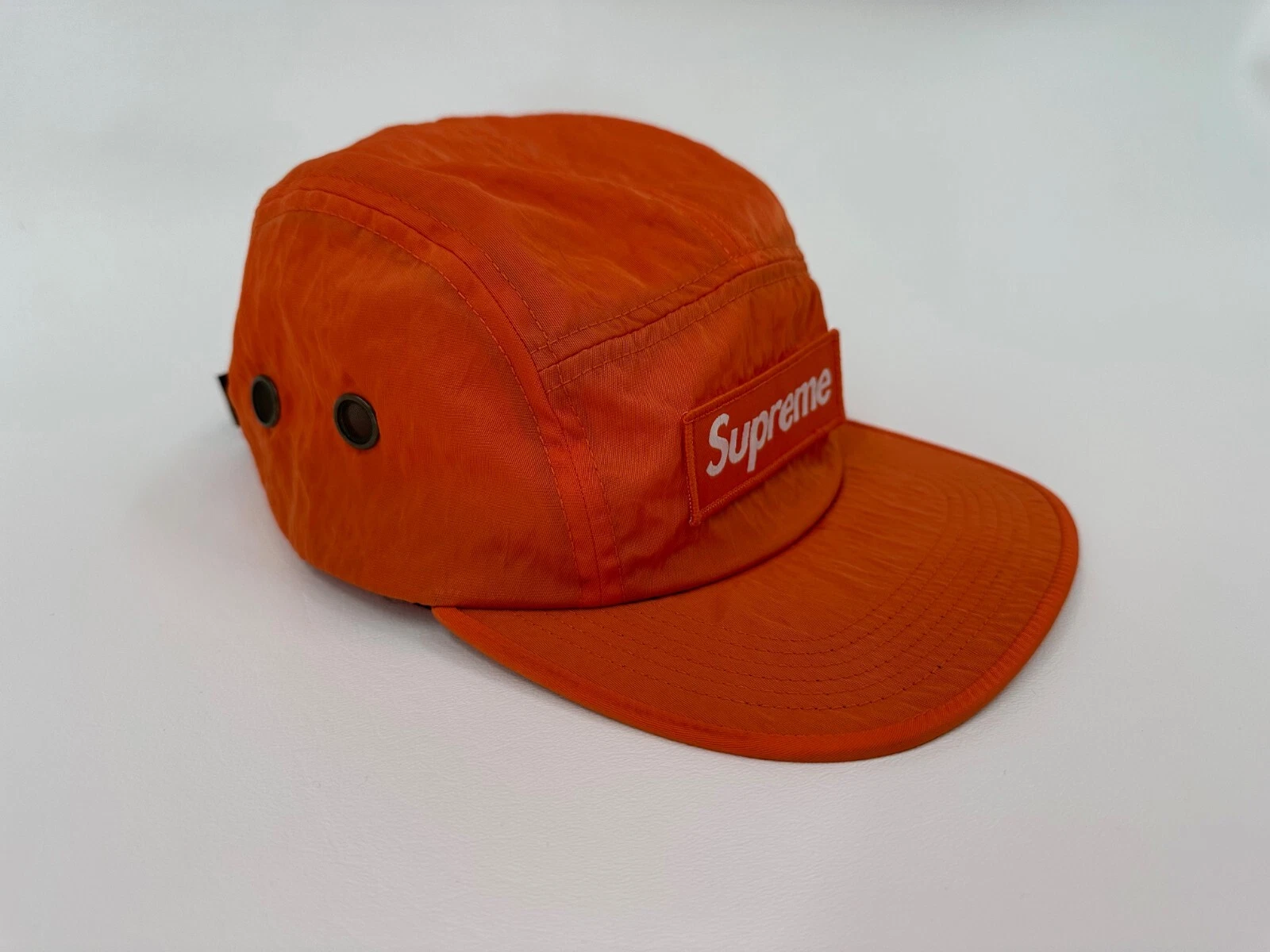 Chapeau casquette de camp réglable en coton ciré orange Supreme fabriqué aux États Unis