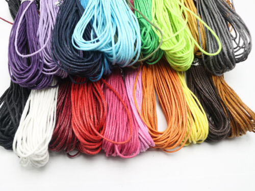 220 Yards Macrame Waxed Cotton Beading Cord Thread 1mm 20 Color with Silver bead - Picture 6 of 13