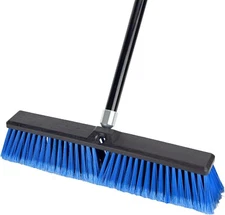 18 Inches Outdoor Push Broom Heavy Duty Shop Broom with 63" Long Handle New