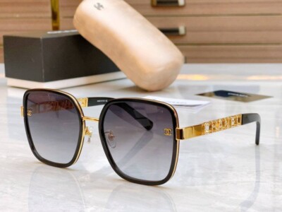 CHANEL Woman Sunglasses - Black/Gold tone | eBay