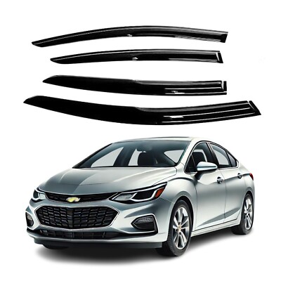 Fits 2016-2019 Chevrolet Cruze Side Window Visor Sun Rain Deflector Guard Thick