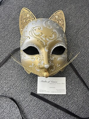 Masquerade venetian mask carnival made in Venice Italy wear Cat Animal.