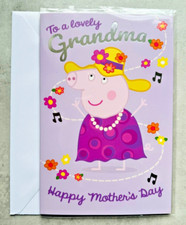 Peppa Pig Happy Mothers Day Greeting Card Grandma Mothering Sunday Flowers Love