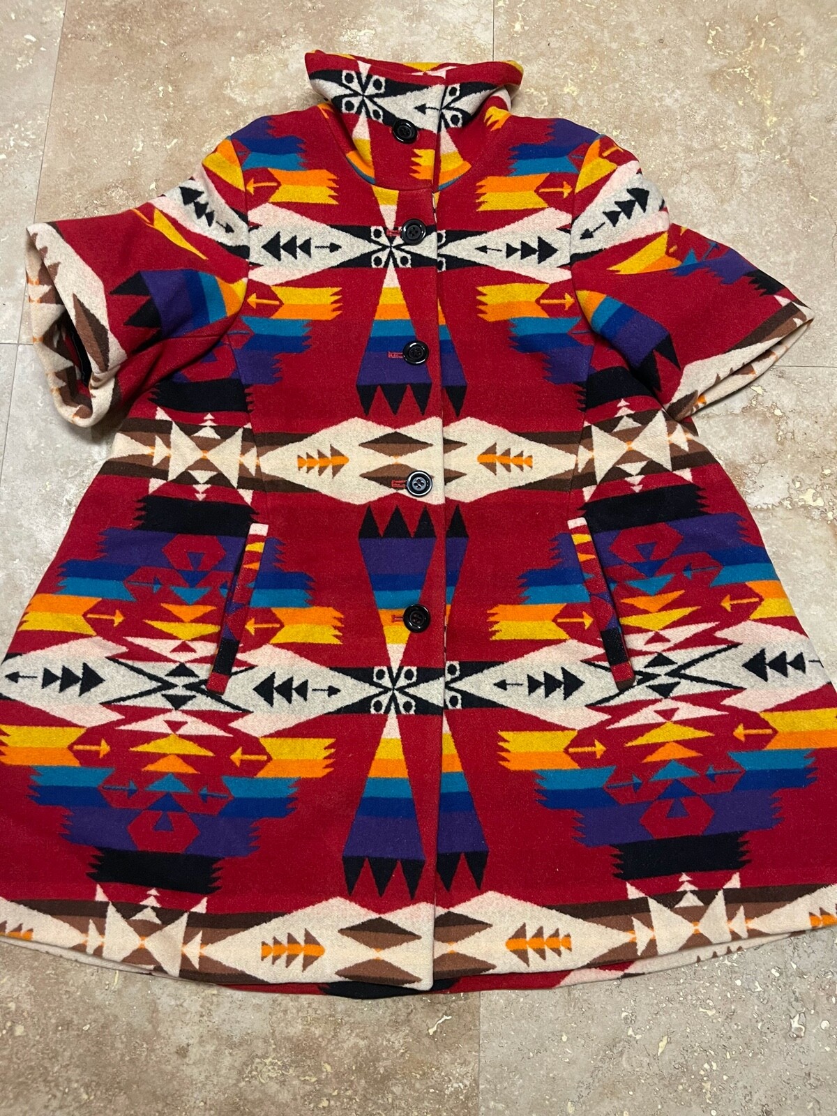 PENDLETON Coat Jacket Wool Blanket Aztec Southwes… - image 4