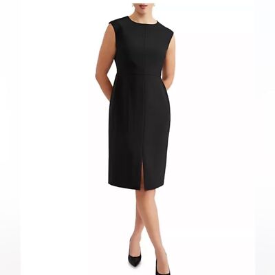 HOBBS LONDON $366 Vanessa Sheath Women s Front Slit Dress in Black Size 4 NEW