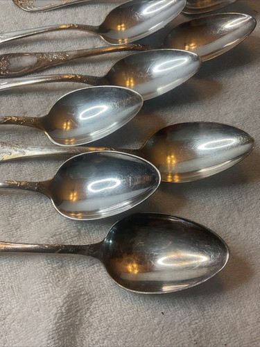 9 Tablespoons RUSSIAN SILVERPLATE MHU SILVERWARE / FLATWARE xlnt VINTAGE - Picture 3 of 6