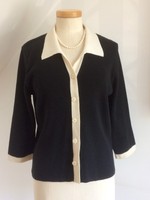 Vintage 60s Cardigan Jacket Black Cream Unworn Mod Scooter Mini Gogo Vintage 60s Cardigan Jacket Black Cream Unworn Mod Scooter Mini Gogo
