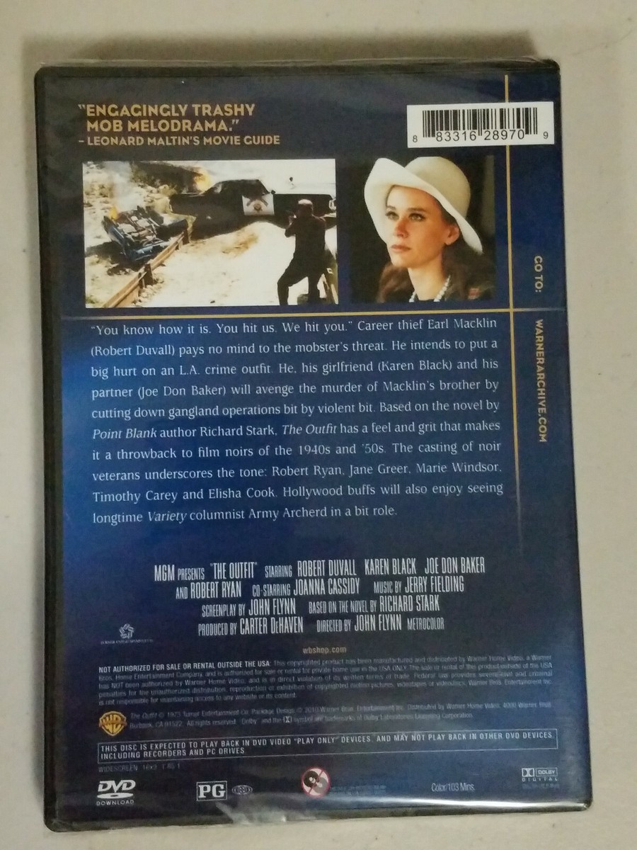 The Outfit DVD Rovert Duvall Karen Black Joe Don Baker