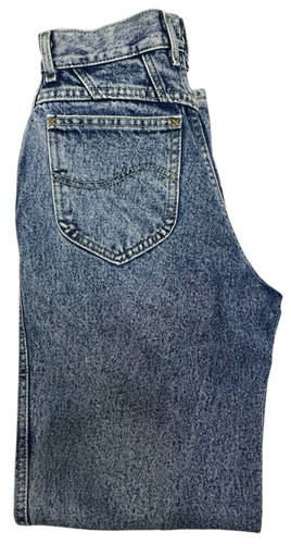 Vintage Lee Jeans Junior Size 5 Med Tapered High Waisted Blue - Picture 3 of 8