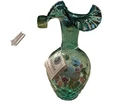 Fenton Art Glass Thomas Fenton Signature Spruce Green Magnolia and Berry Vase