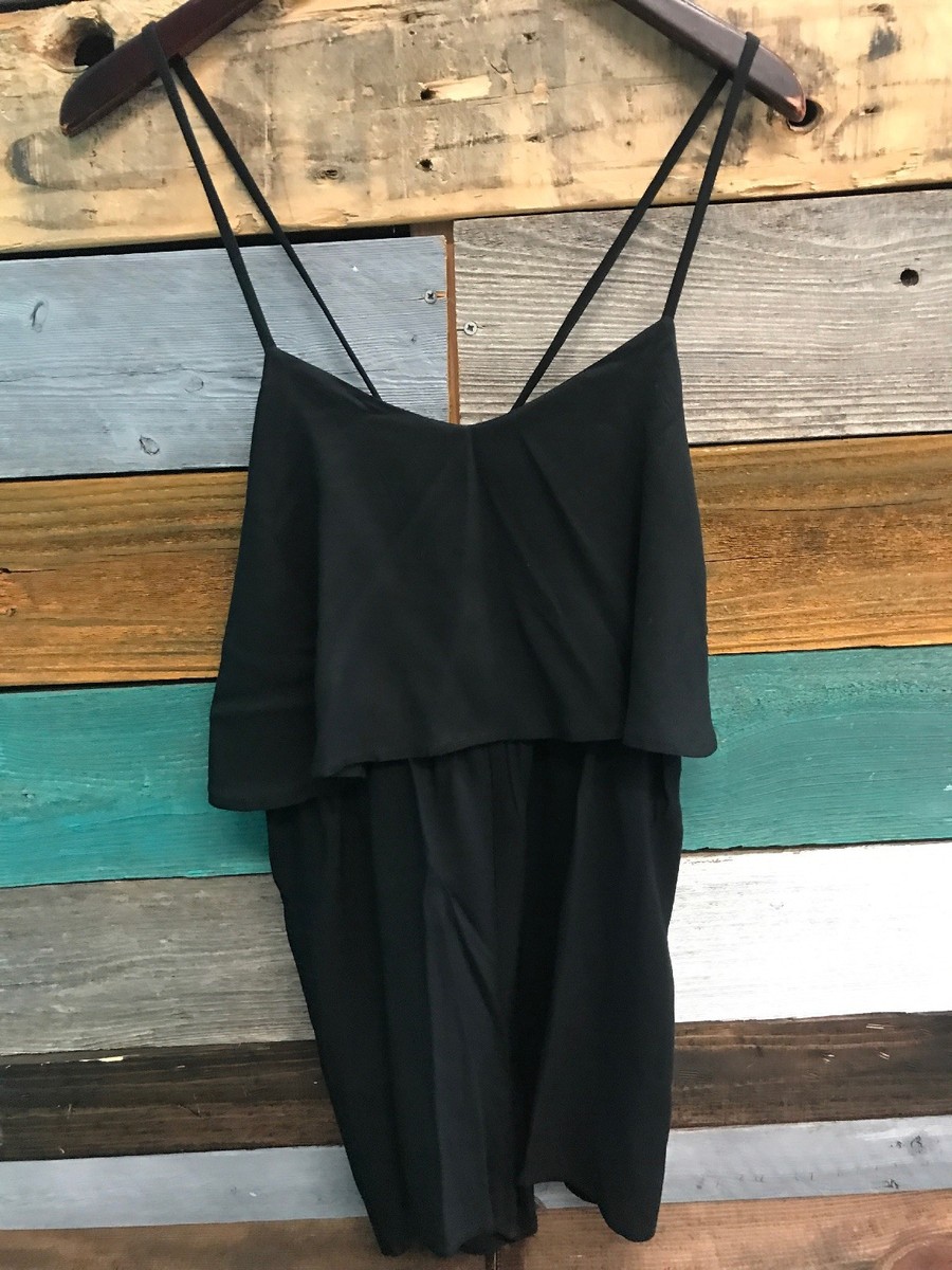 Tobi Black Criss Cross Back Sleeveless Romper Women's Size Medium