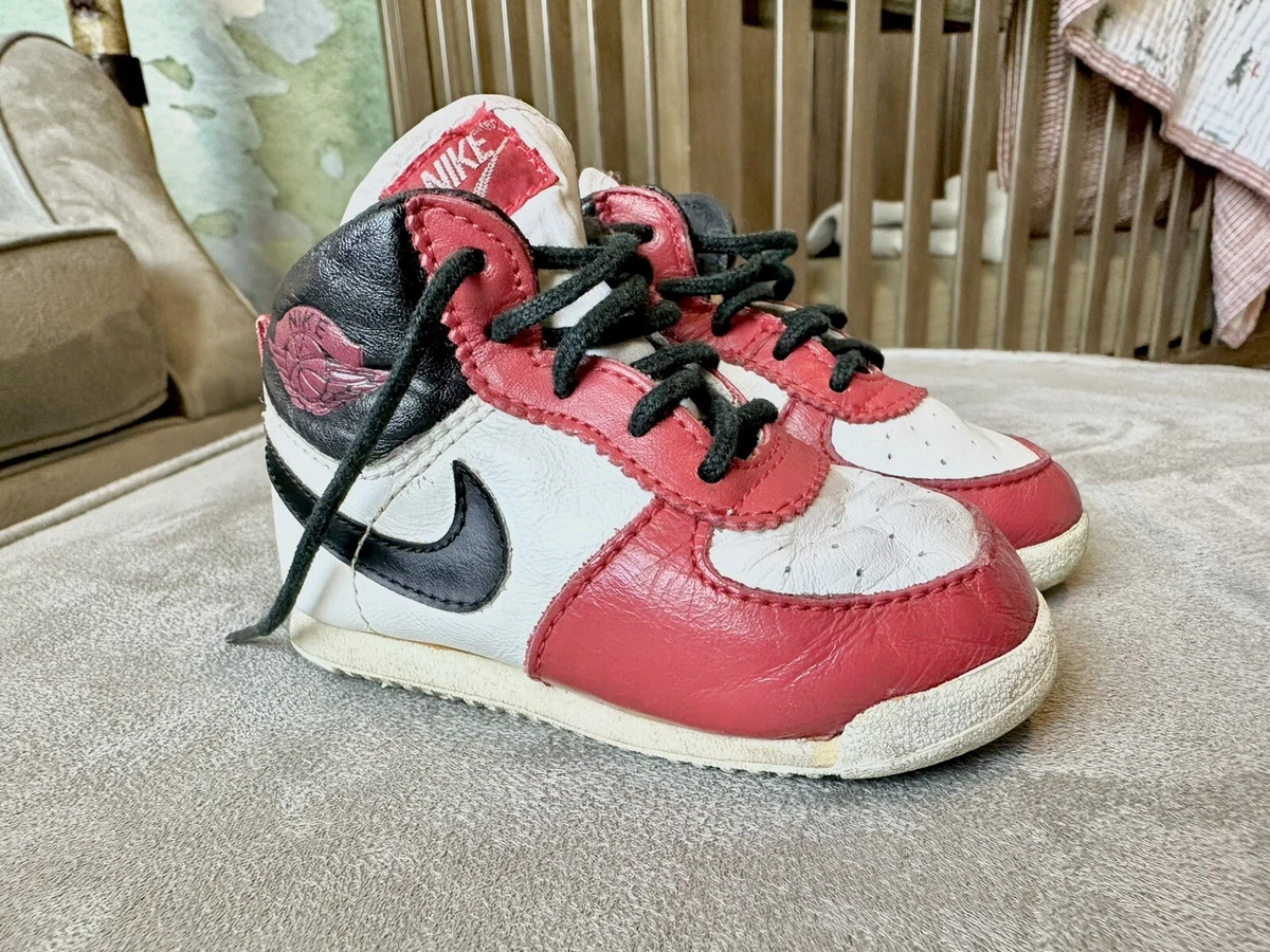 Vintage 1985 Nike Air 1 High Top Chicago Red and White | eBay