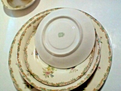 Noritake Green Line M Floral China Set Of 19 Pieces Vintage Rare Items