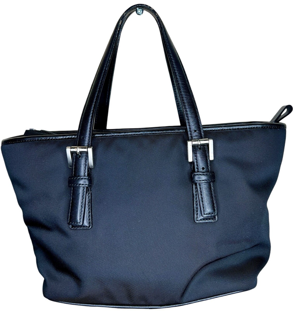 COACH Black Nylon Leather Vintage Tote Purse Hand Bag Purse