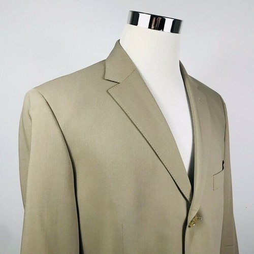 Hugo Boss 44S Sport Coat Rossellin Movie Beige 100% Wool Three Button Vented - Afbeelding 1 van 8