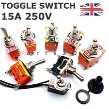 15A 250V 2/4/6 Pins Toggle Rocker Switch Flip Car Dash Waterproof Cover Button