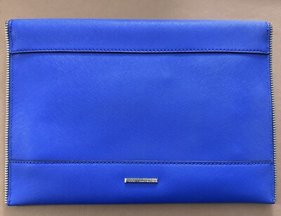NWT Rebecca Minkoff LEO Envelope Clutch bag Blue Saffiano