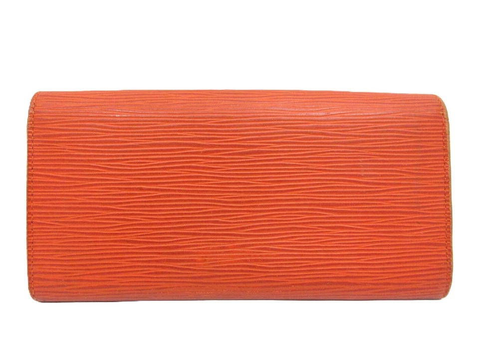Подлинный длинный бумажник Louis Vuitton Epi Portefeuille Emilie M60713 оранжевый 110210 - Изображение 2 из 4