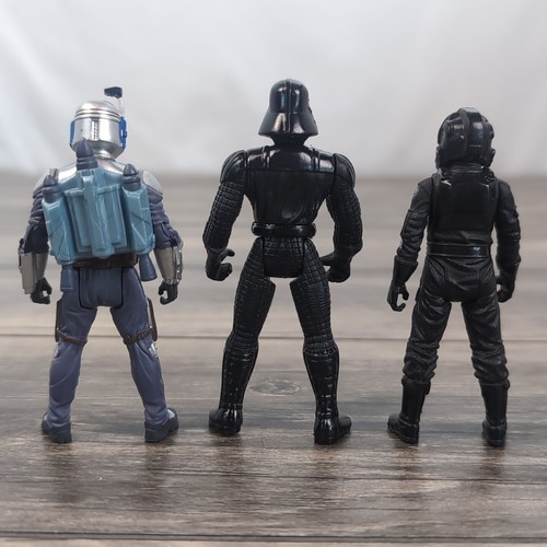Star Wars Action Figure Lot Of 3 Darth Vader Boba Fett Tie Fighter Pilot 4" - Picture 7 of 10