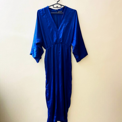 Boohoo Women Royal Blue Overall Jumpsuit Size 10 Zipper Velvet Texture  Style | eBay