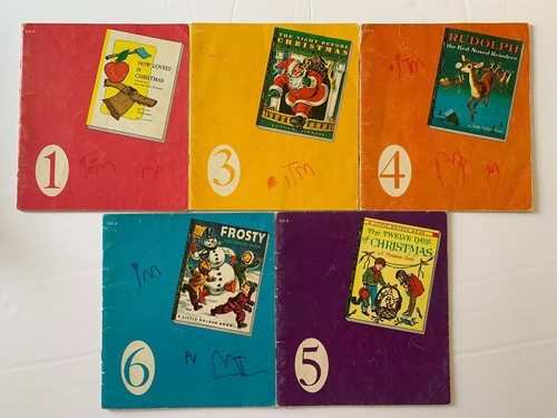 Vintage Kinder Weihnachtsbücher Konvolut 5 AA Schallplatten inkl. Golden Press