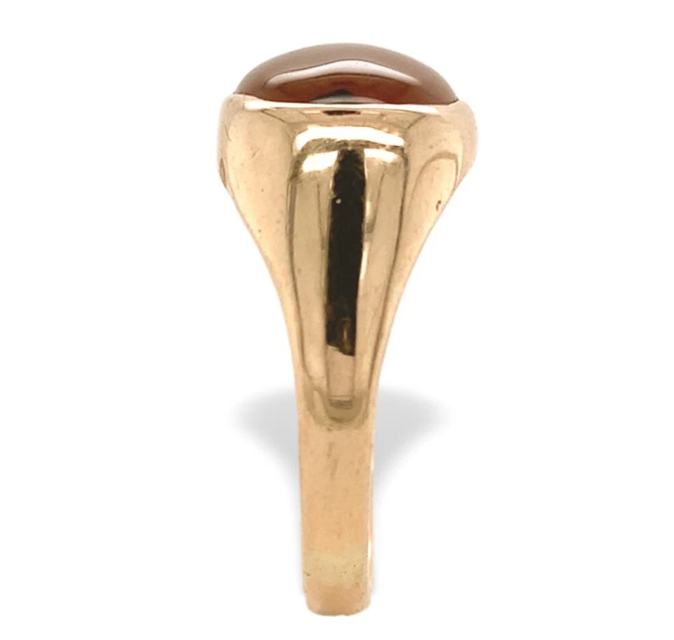 Anillo de ágata natural genuino de oro amarillo de 14k para hombre talla 6,75 joyas (#J7244) Foto 2 de 4