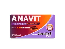 Anavit Vitamin Capsules for Diabetics 30 Capsules SIMI DIAB PLUS 30 CAPSULAS 