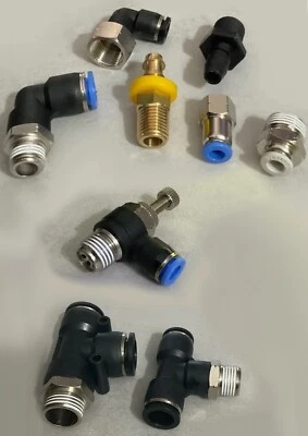 CELTD NPT Male Female Elbow Push Fit Metric Push in Fittings 1/8" 1/4" 3/8" 1/2" NPT