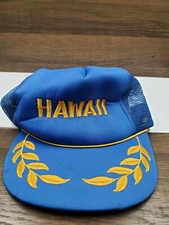 Vintage Hawaii Trucker Hat Scrambled Bill Mesh Snap Back Ball Cap