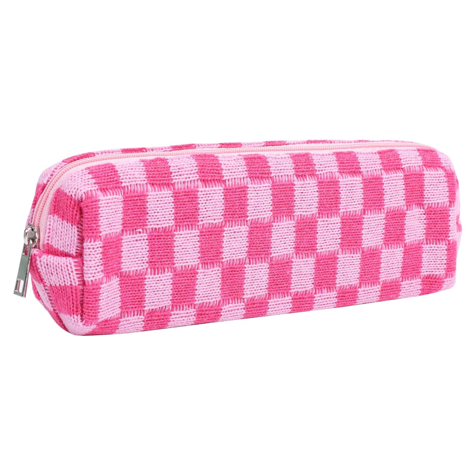Molain Checkered Makeup Bag Small Zipper Cosmetic Pouch for Purse Travel  