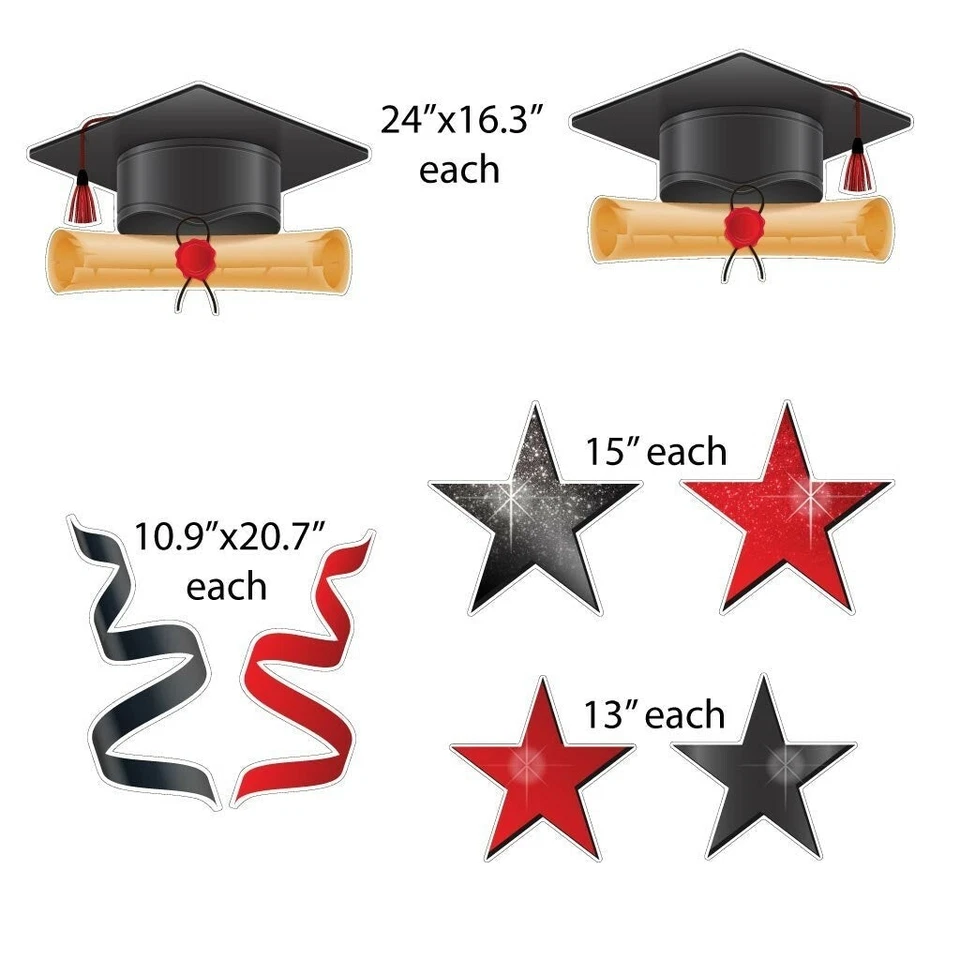 VictoryStore Congrats Grad Candy Apple Red Graduation Party Yard Display 20025C - Image 4 of 4